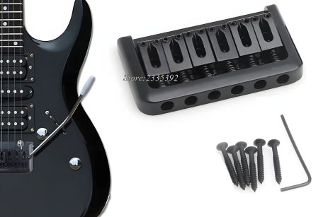 Бридж фіксований струнотримач hard tail для електрогітари чорний 3