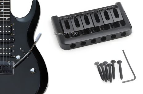 Бридж фіксований струнотримач hard tail для електрогітари чорний 3 Бридж фіксований струнотримач hard tail для електрогітари чорний 3