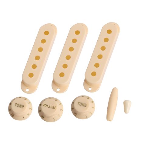 Набор крышек и ручек для электрогитары Fender Stratocaster Ibanes Shur LTD ESP, бежевые Набор крышек и ручек для электрогитары Fender Stratocaster Ibanes Shur LTD ESP, бежевые
