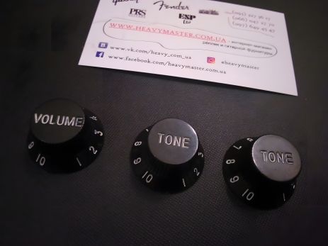 Комплект чорних ручок для електрогітари Fender Stratocaster, Ibanes, Shur, LTD, ESP