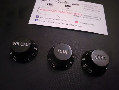 Комплект чорних ручок для електрогітари Fender Stratocaster, Ibanes, Shur, LTD, ESP