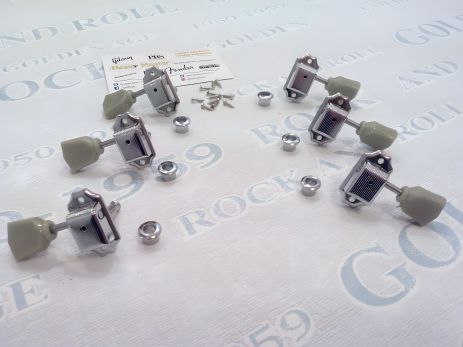 Набір колків для електрогітари і акустичної гітари 3L+3R Kluson хром