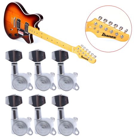 Кілки локові для електрогітари/акустичної гітари 6R Lock, хром