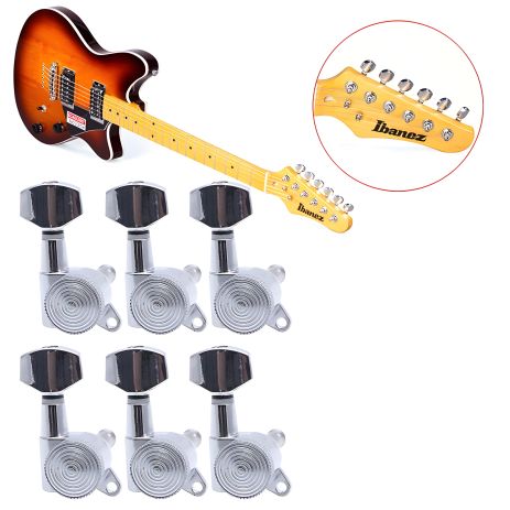 Локовые колки для электрогитары и акустической гитары 6R Lock хромовые