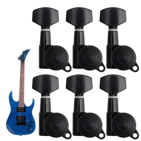 Локові кілки для електрогітари й акустичної гітари 6R Lock чорні