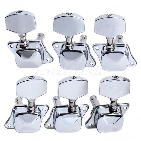 Кілки хромові для електрогітари й акустичної гітари J21 3L+3R CR