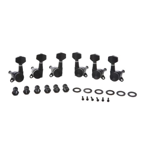 Локові кілки для електрогітари й акустичної гітари 3L+3R (чорні)