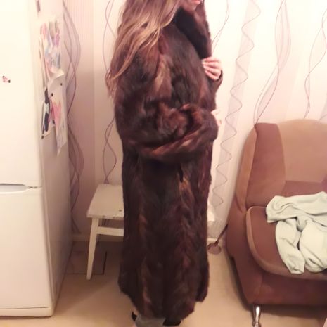 Зимова шкіряна норкова жіноча шуба XXL Зимова шкіряна норкова жіноча шуба XXL