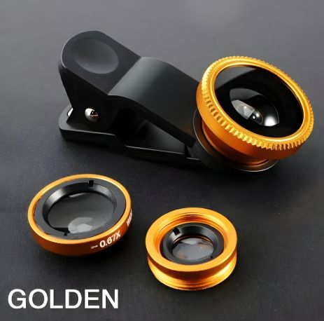 Лупа увеличительное стекло для смартфона телефона zoom золото - четкое изображение