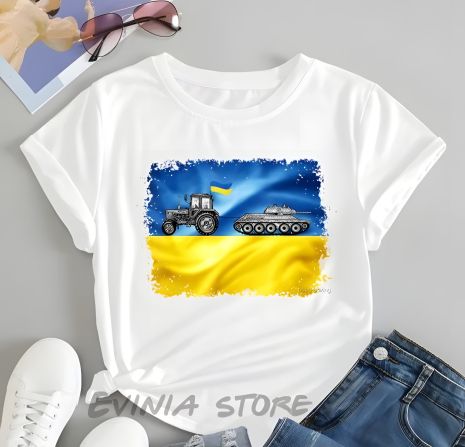 Футболка унисекс Доброго вечора ми з України белая Футболка унисекс Доброго вечора ми з України белая