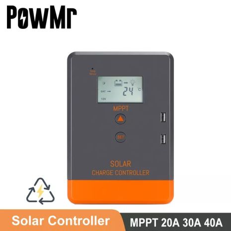 Контроллер заряду Рowmr mppt 20a 12/24v до 55 вольт