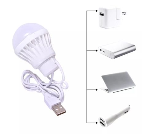 Світлодіодна лампа 7 W на 5v USB-лампочка від повербанк power bank