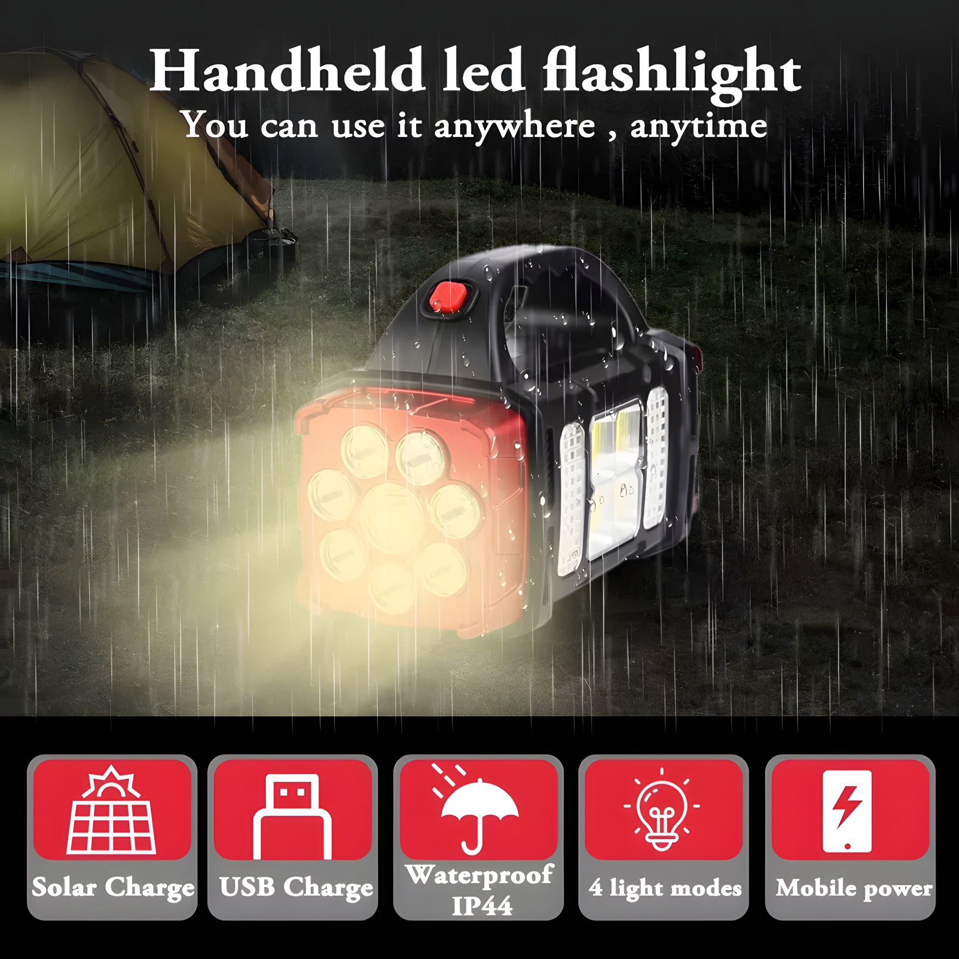 Кемпінговий ліхтар Led-вулиця портативний 2400 mAh Кемпінговий ліхтар Led-вулиця портативний 2400 mAh