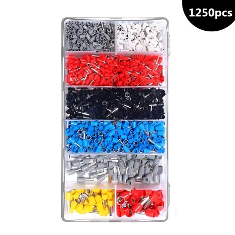 Обтискання гільза для дроту 1250 штук, наконечник наконечники Обтискання гільза для дроту 1250 штук, наконечник наконечники