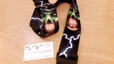 Ремень для гитары — молния и череп, подходит для акустической и электрогитары