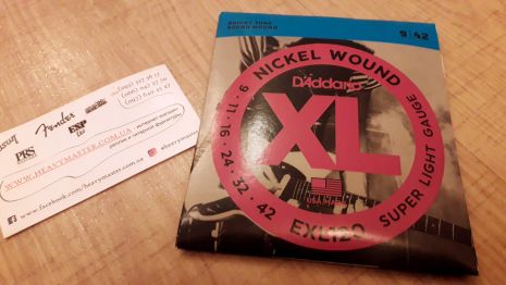 Струны D'Addario струни для электрогитары електрогитари Daddario Nickel Wound 9-42