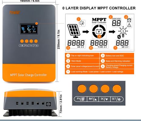 MPPT контроллер заряда Рowmr 60a 12v 24v 36v 48v до 160 вольт MPPT контроллер заряда Рowmr 60a 12v 24v 36v 48v до 160 вольт