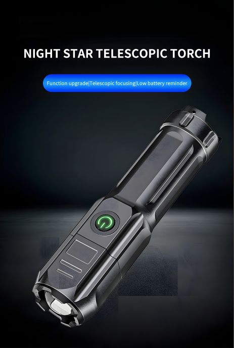 Швидкозарядний ліхтарик з акумулятором і лінзою Швидкозарядний ліхтарик з акумулятором і лінзою