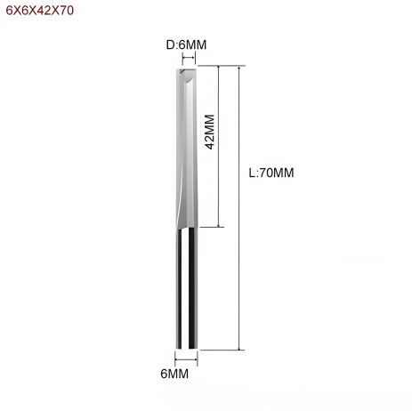 Пазовая прямая фреза для фрезерного станка, диаметр 6 мм, 42/70 мм, качественная