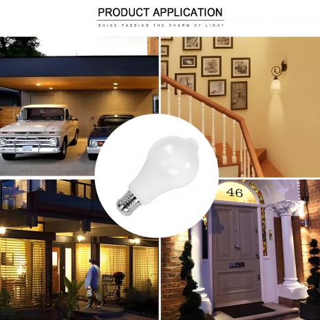 Світлодіодна лампа E27 12W з датчиком руху (85-265V) Світлодіодна лампа E27 12W з датчиком руху (85-265V)