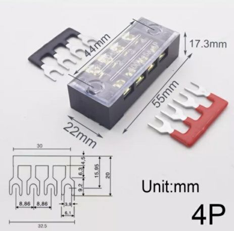 Соеденительные клеммные колодки для проводов 15А до 400В 4P
