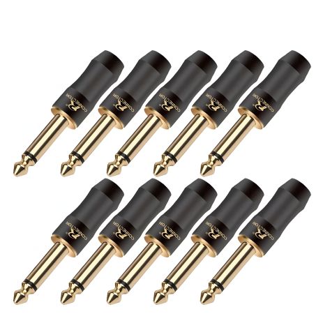 Моно джек прямий для інструментального кабелю, 1/4 дюйма, для мікрофонів, гітар, електрогітар Моно джек прямий для інструментального кабелю, 1/4 дюйма, для мікрофонів, гітар, електрогітар