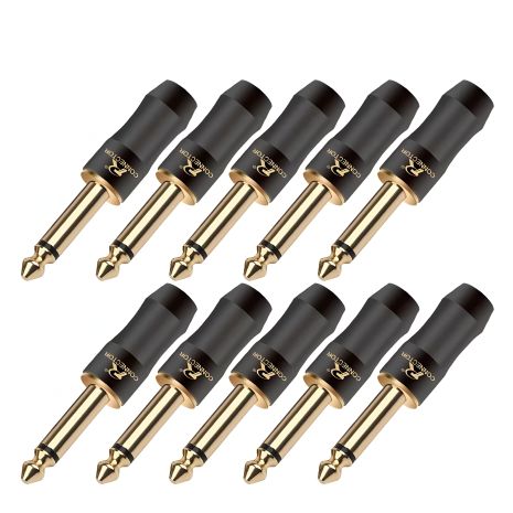 Моно джек прямий для інструментального кабелю, 1/4 дюйма, для мікрофонів, гітар, електрогітар Моно джек прямий для інструментального кабелю, 1/4 дюйма, для мікрофонів, гітар, електрогітар