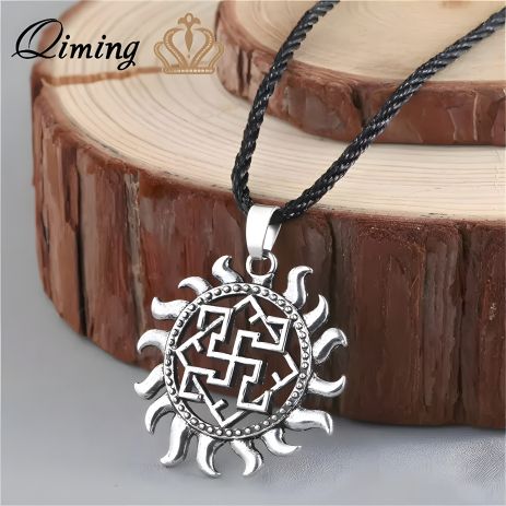 Чоловічий жіночий кулон слов'янський оберег щит Сварога в сонці - Традиційний