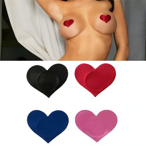 Эротические присоски на грудь в форме сердечек наклейка на груди стикини