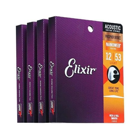 Струны Elixir ФОСФОР-БРОНЗОВЫЕ для акустической гитары 012-053 light 11052