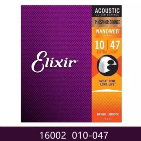 Струни Elixir ФОСФОР-БРОНЗОВЕ для акустичної гітари 010-047 extra light 11002