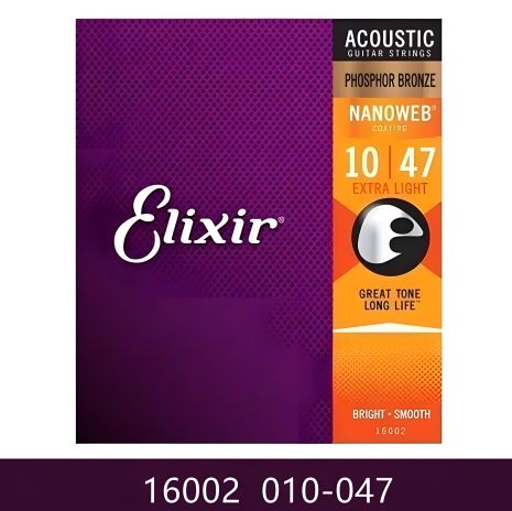 Струны Elixir из фосфор-бронзы для акустической гитары 010-047 extra light 11002