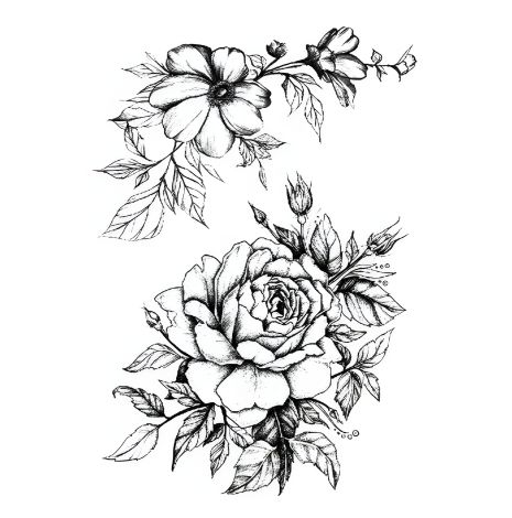 Тату tattoo тимчасове тату наклейка на тіло одноразове літо троянда Тату tattoo тимчасове тату наклейка на тіло одноразове літо троянда