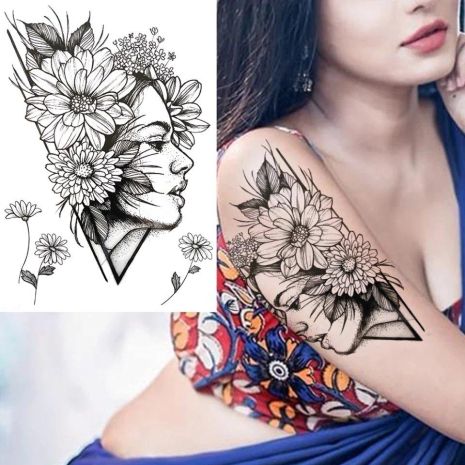 Тату tattoo временное татту наклейка на тело одноразовая лето лицо