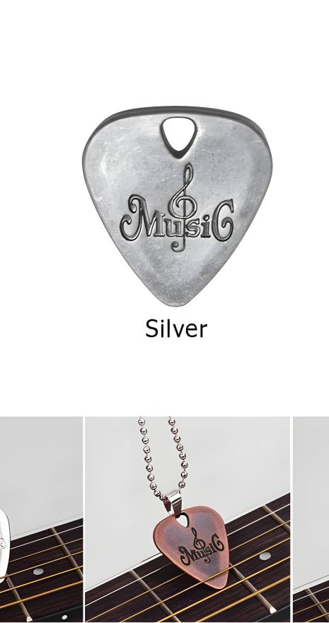 Медіатор-прикраса кулон для гітари електрогітари металевий