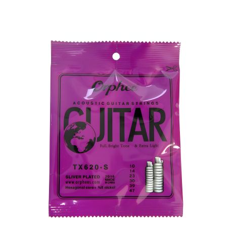 Серебрёные струны для акустической классической гитары, Orphee 010-047