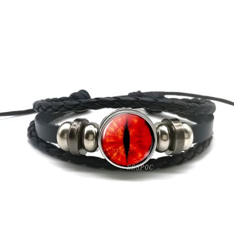 Браслет кожаный мужской/женский глаз рубиновый всевидящее око
