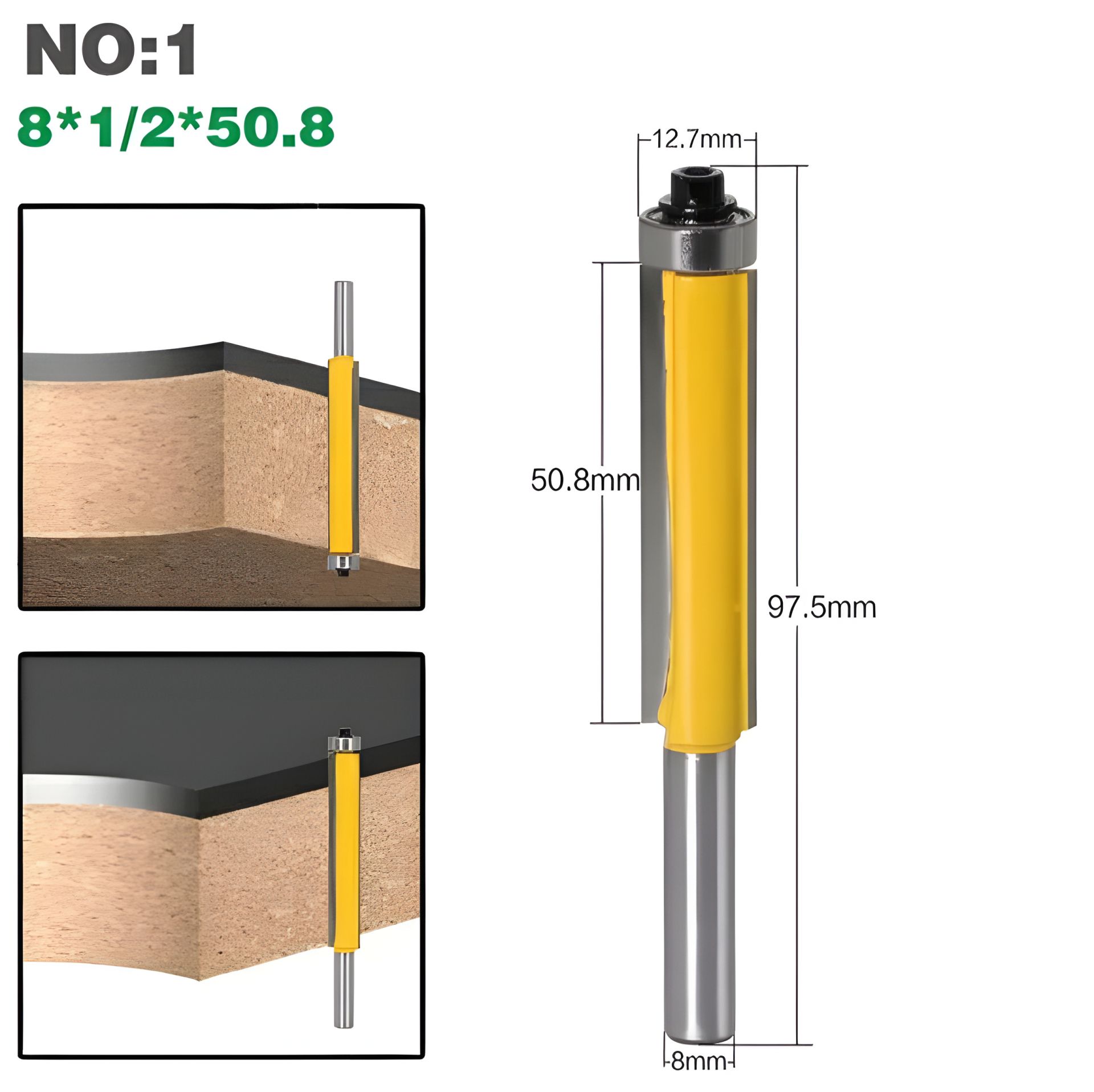 Прямая пазовая фреза с роликом для станка 50,8 мм d 12 мм Прямая пазовая фреза с роликом для станка 50,8 мм d 12 мм