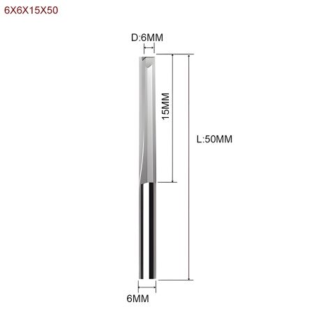 Якісна пряма фреза для пазів діаметр 6 мм, довжина 15 мм
