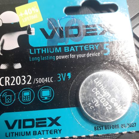 Літієва батарейка CR2032 3v SC Videx