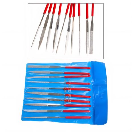 Комплект алмазных надфилей по дереву и металлу для ремонта гитары и электрогитары 10 шт