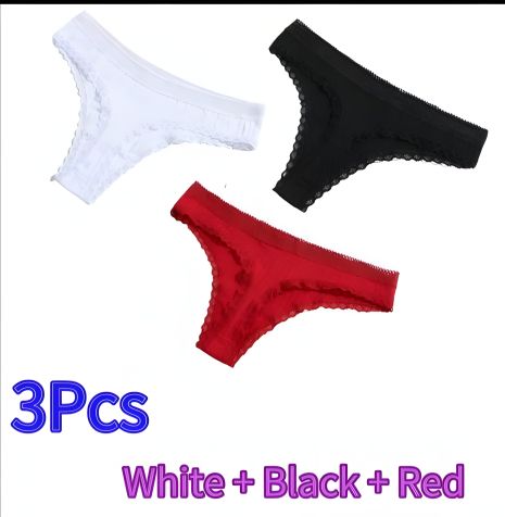 Набір із 2 жіночих стрингів, 3 шт бавовна