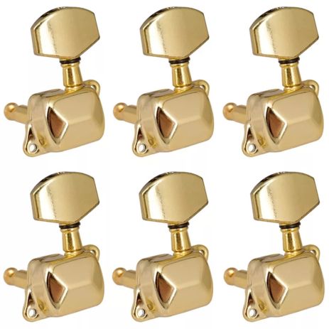 Колки для электрогитары и акустической гитары золотые J21 6R gold