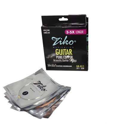 Мідні струни Ziko для акустичної та класичної гітари, калібр 011-050 Мідні струни Ziko для акустичної та класичної гітари, калібр 011-050