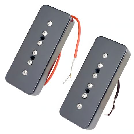 Комплект чорних синглів P 90 датчиків Alnico для електрогітари Fender, Gibson, Cort, Ibanez, Shur, LTD, ESP Комплект чорних синглів P 90 датчиків Alnico для електрогітари Fender, Gibson, Cort, Ibanez, Shur, LTD, ESP