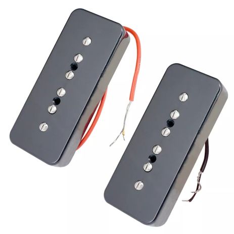 Пара чорних синглів P 90 датчики Alnico для електрогітари Fender Gibson Cort Ibanes Shur LTD ESP