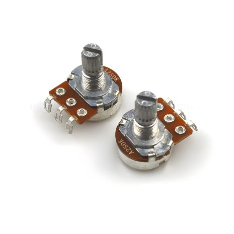 Потенціометри B250 для гітари, 15 мм, сіра