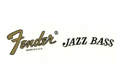 Деколь для бас-гитары Fender Jazz Bass наклейка логотип золотистая