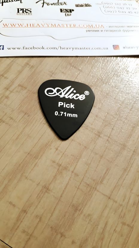 Медіатори Alice чорні 0,71 мм для гітари електрогітари