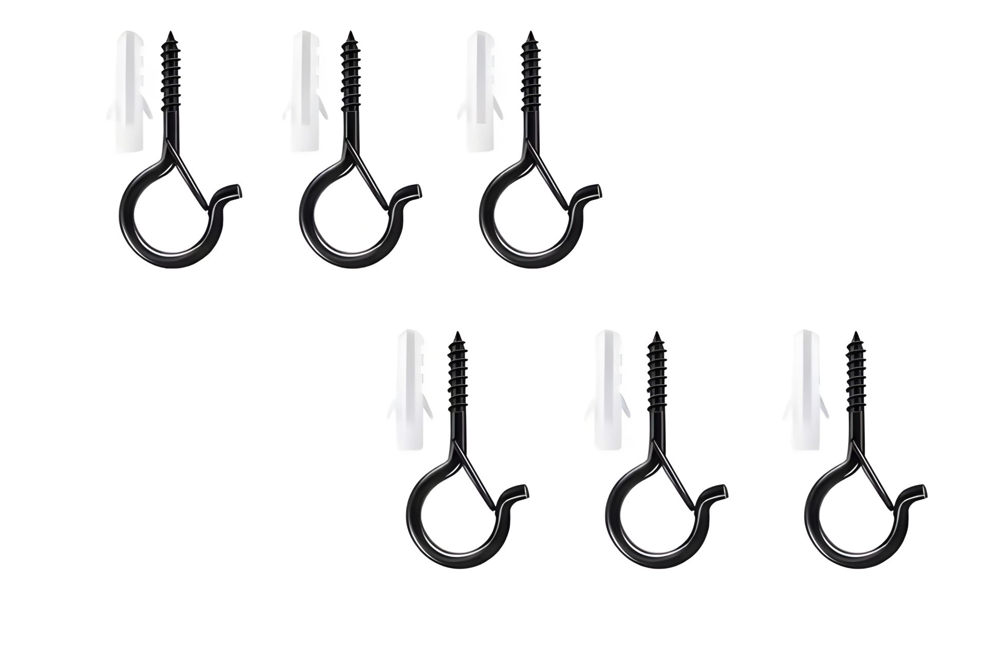 Підвісний гак-саморіз чорний 7 см із фіксатором Підвісний гак-саморіз чорний 7 см із фіксатором